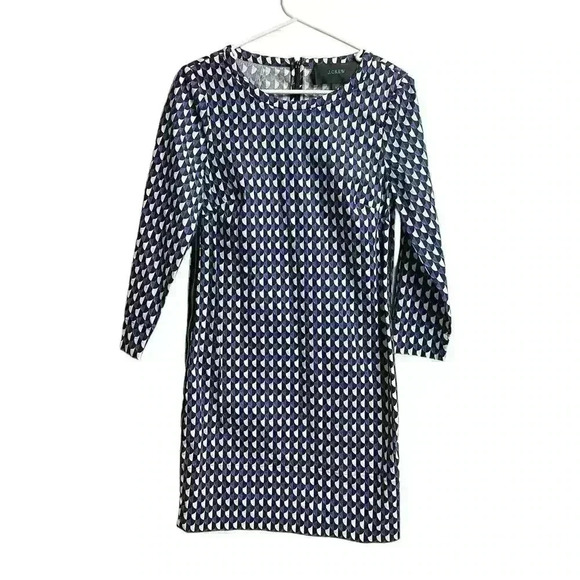 J.Crew Dresses & Skirts - J.Crew Jet Set Geo Shift Dress Size 2 Size Zipper Accent Geometric Print